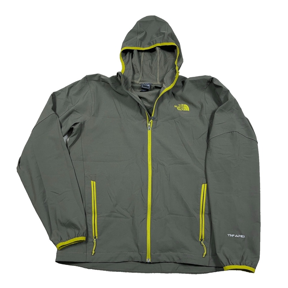 The North Face TNF Apex Jacket Men Large Olive Green Full Zip Hooded‎ Hiking